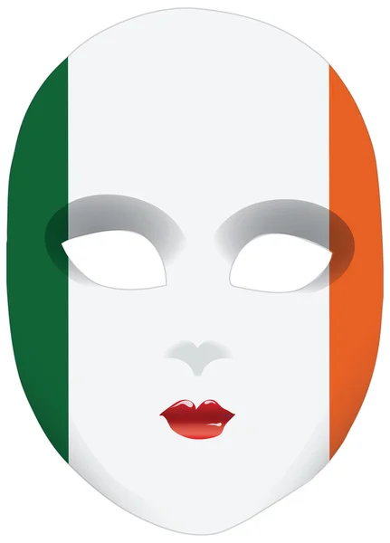 Máscara clássica com símbolos de estado da Irlanda — Vetor de Stock