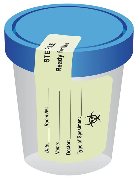 Steriele container met een label — Stockvector