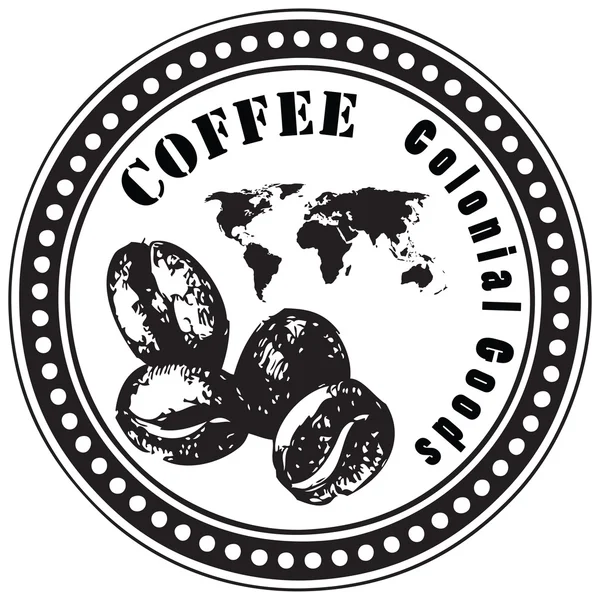 Productos coloniales granos de café — Archivo Imágenes Vectoriales