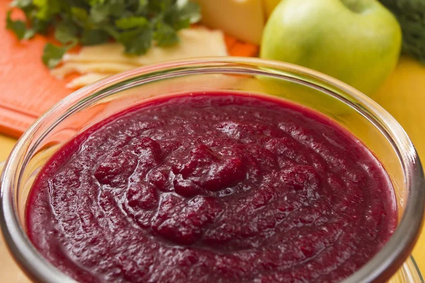 Cream soup made from beets — Stock Photo, Image