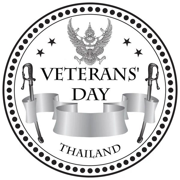 Stamp print Veterans Day Thailand — Stock Vector