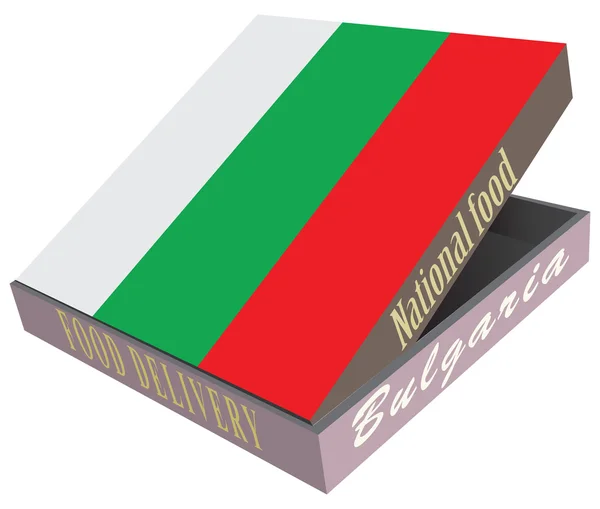 ブルガリアの料理への食品配送用ボックス — ストックベクタ