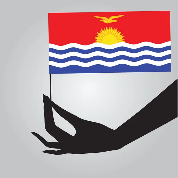 Hand med flagga Kiribati — Stock vektor