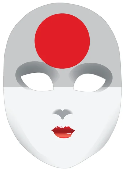 Abstrakte gesichtsmaske mit der fahne Japans — Stockvektor