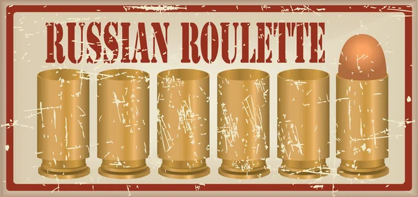 Roulette russe un équipé de la cartouche — Image vectorielle