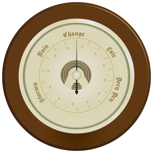 Barometer auf dunklem Holz — Stockvektor