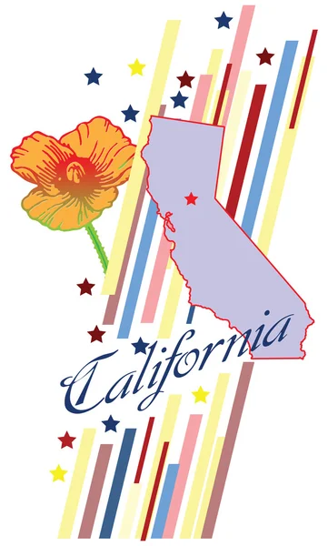 Banner Kalifornien zur Präsentation des US-Staates — Stockvektor