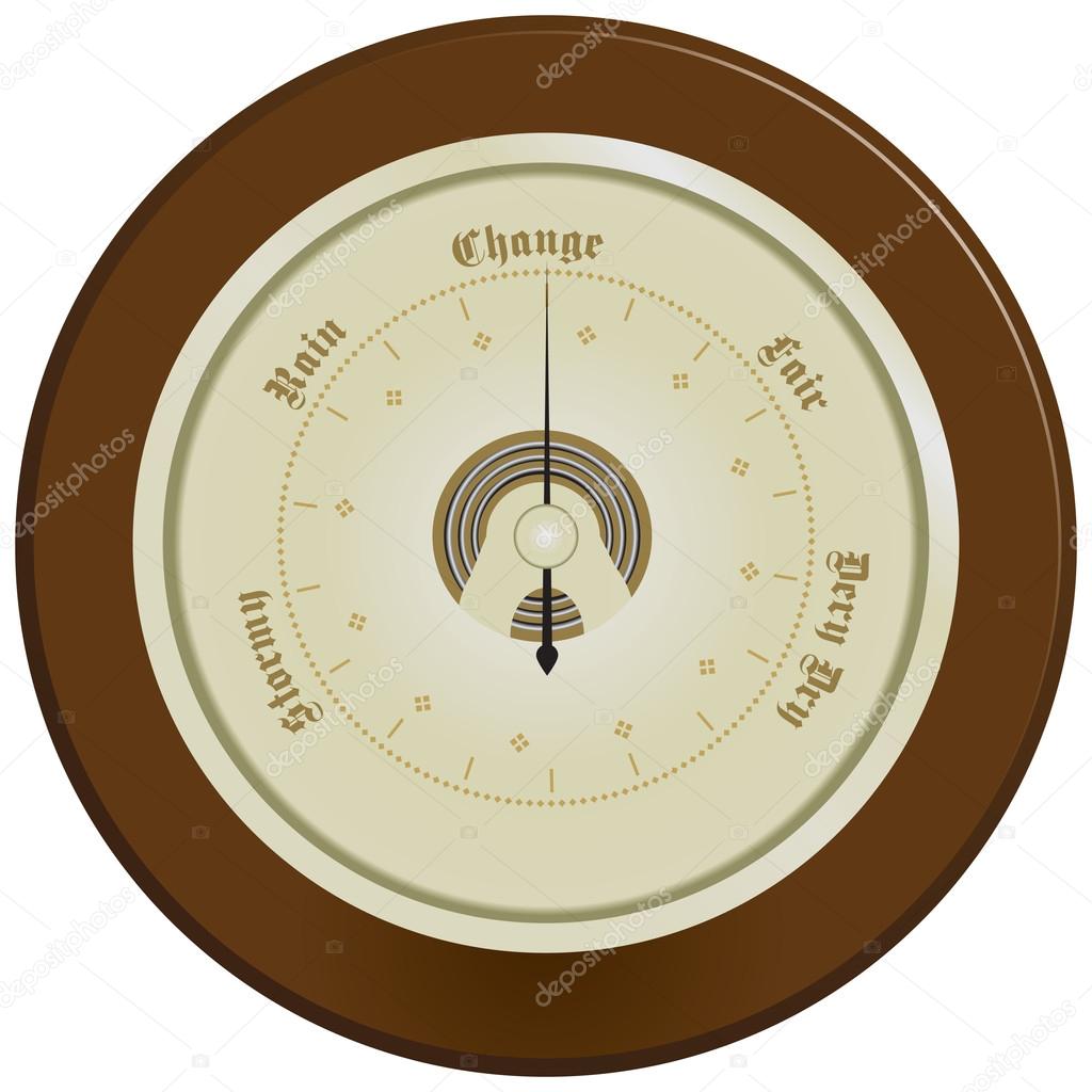 Barometer on dark wood