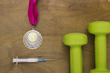 Medal obtained through use of doping clipart
