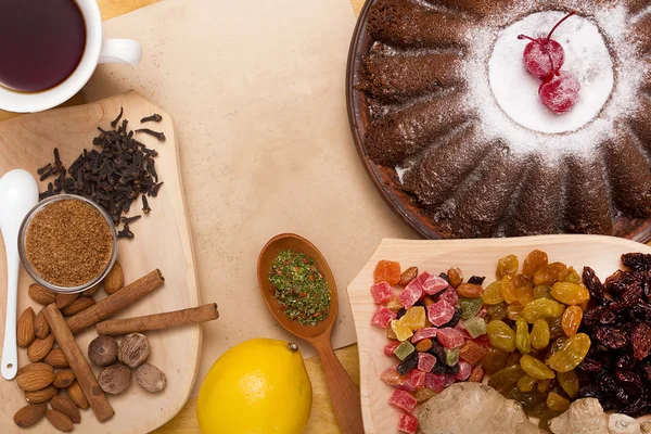 Zutaten für den festlichen Pudding — Stockfoto