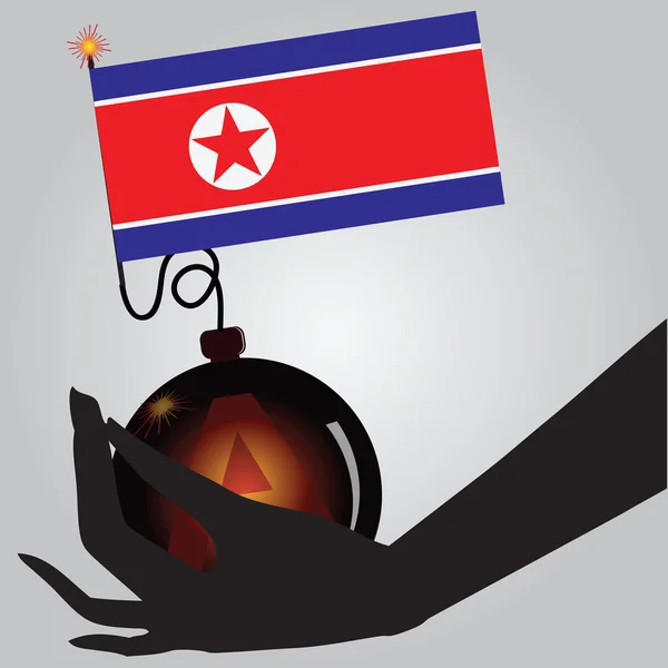 Βόρεια Κορέα με πυρηνικό βόμβες — Διανυσματικό Αρχείο