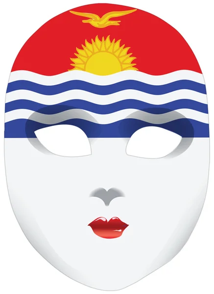 Máscara facial abstrata com a bandeira de Kiribati — Vetor de Stock