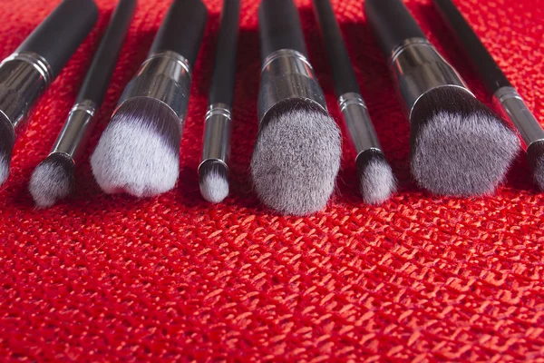 Classic set of brushes for cosmetics — Stock Photo, Image