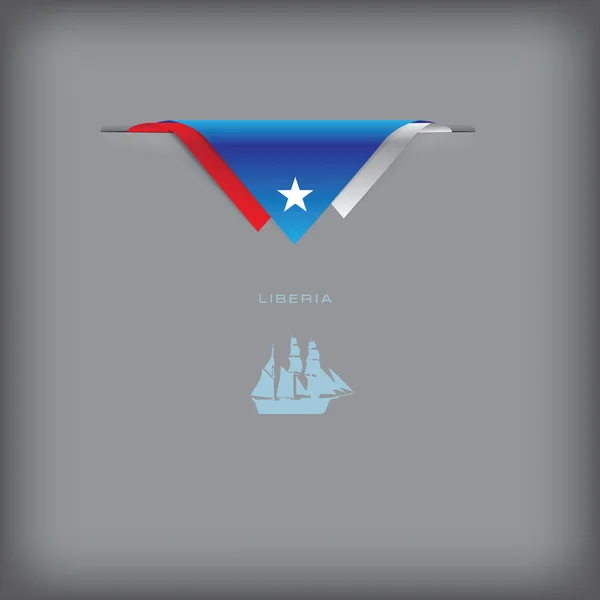 Liberia banner med flagga — Stock vektor