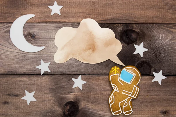 Cookies creatividad cosmonauta sobre el tema del espacio — Foto de Stock