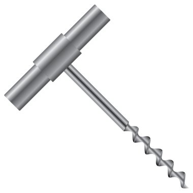 Klasik tirbuşon metal saplı