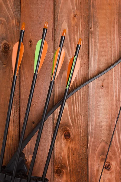 Professional bow with a set of arrows — Stock Photo, Image