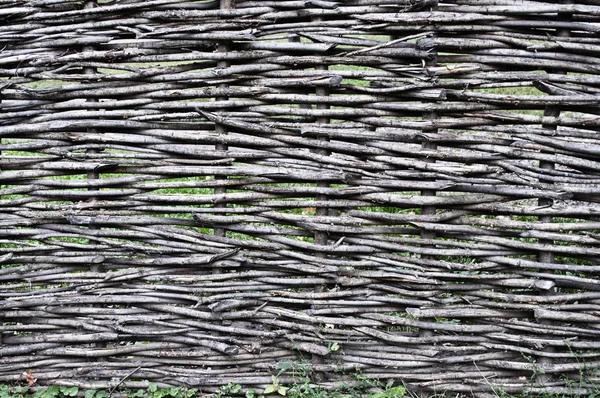 Old wicker fence background — Stock Photo, Image