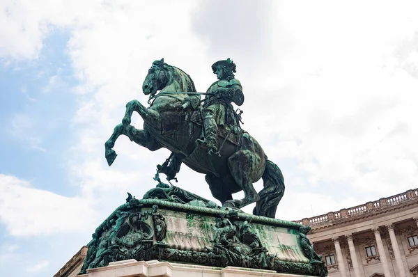 Estátua Equestre Príncipe Eugênio Francisco Savoycarignano 1663 1736 Heldenplatz Frente — Fotografia de Stock