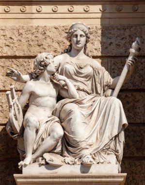 Sculpture on facade of the Natural History Museum in Vienna, representing the culture of peoples of Europe
