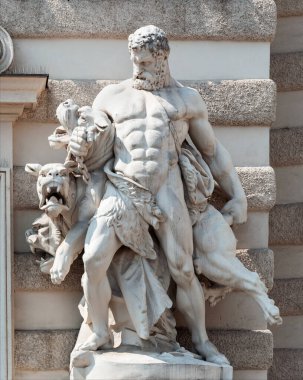 Herkül heykeli Cerberus ile savaşıyor, Hofburg Sarayı kompleksi, Viyana, Avusturya