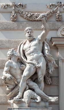 Herkül heykeli kartalı öldürüyor ve Prometheus 'u serbest bırakıyor, Hofburg Sarayı kompleksi, Viyana, Avusturya