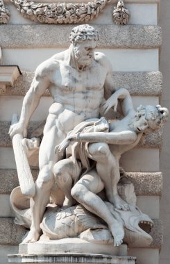 Herkül Heykeli ve Hippolyta Korsesi, Hofburg Sarayı 'nın St. Michael Kanadı, Viyana, Avusturya