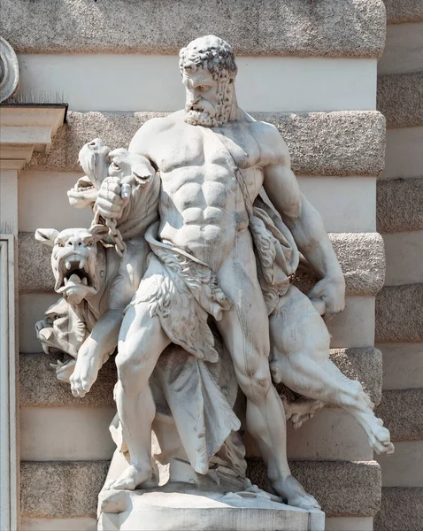 Escultura Hércules Lucha Con Cerbero Complejo Del Palacio Hofburg Viena — Foto de Stock