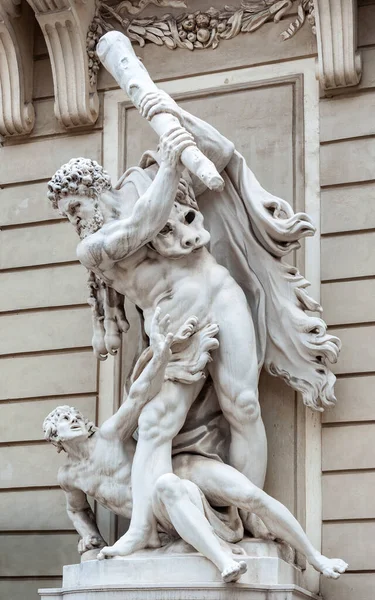 Sculpture Hercule Tuant Antaeus Aile Saint Michel Palais Hofburg Vienne — Photo