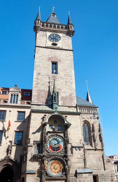 Tour Mairie Avec Carillons Sur Place Vieille Ville Prague République — Photo