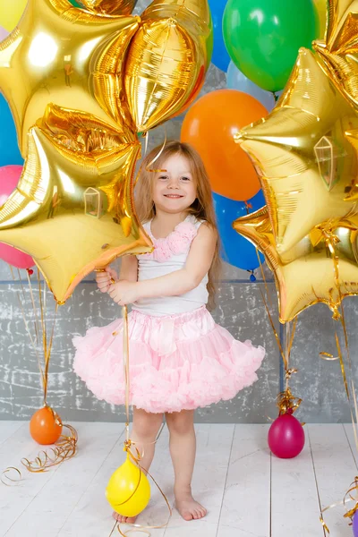 Portrait of a beautiful girl on your birthday — Stock Photo, Image