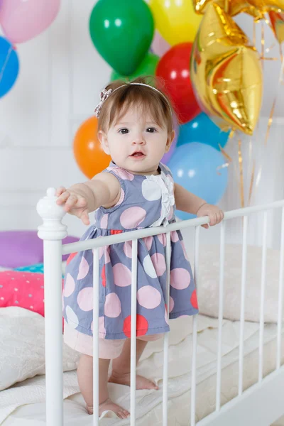 İlk doğum gününde mutlu bebek — Stok fotoğraf