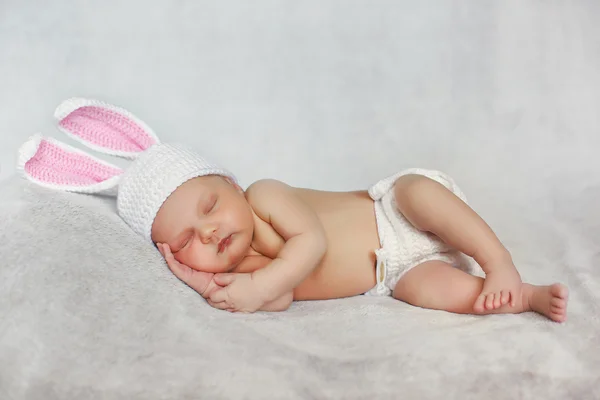 닫기-잠자는 아기의 초상화 — 스톡 사진