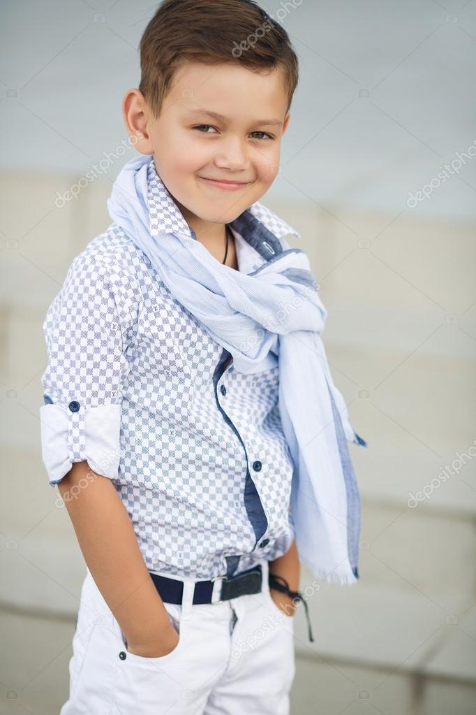 Cute boy happy kid outdoors