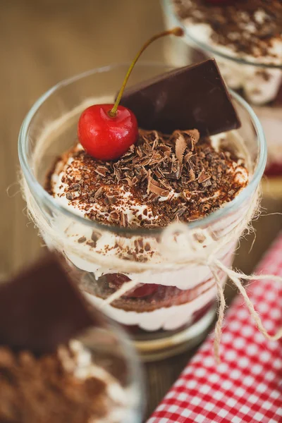 Congelato con bacche di ribes rosso e ciliegia — Foto Stock