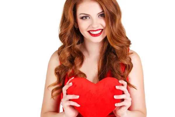Love and Valentine's Day - beautiful woman in the Day of Love. — Stock Photo, Image