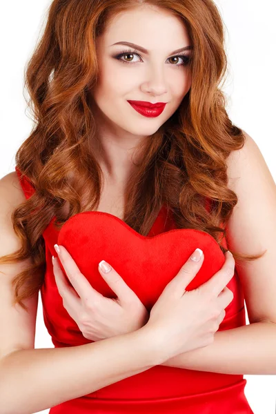 Love and Valentine's Day - beautiful woman in the Day of Love. — Stock Photo, Image