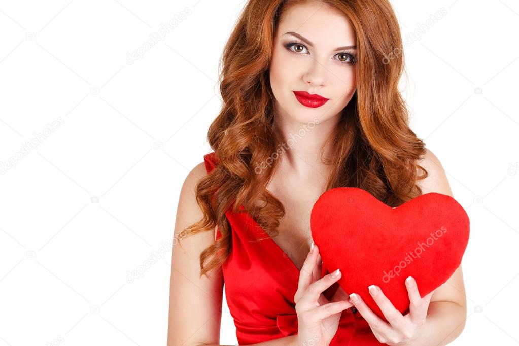Love and Valentine's Day - beautiful woman in the Day of Love.
