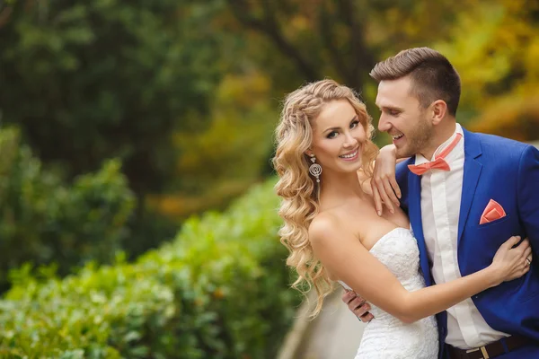 The bride and groom - the photograph in the Park. — Stock Photo, Image