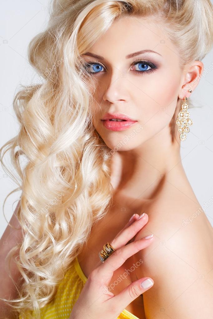 Studio portrait of a stunning beauty blonde.