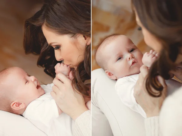 Happy mother with newborn baby — Stock Photo, Image