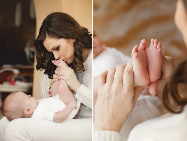 Happy mother with newborn baby — Stock Photo, Image