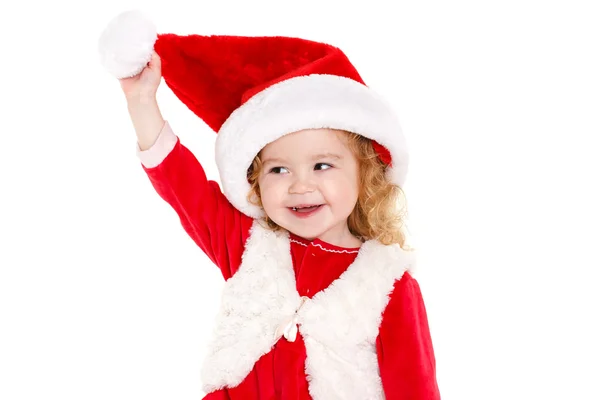 Little girl dressed as Santa Claus. Royalty Free Stock Images