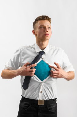 iş adamı bir süper kahraman takımı