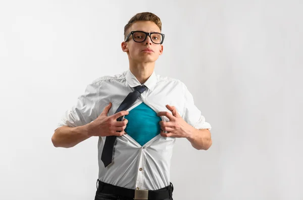 Super herói terno de homem de negócios — Fotografia de Stock