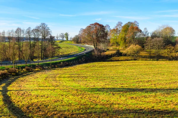 Herfst weg scène — Stockfoto