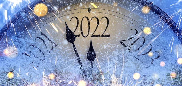 Contagem regressiva para a meia-noite de 2022 — Fotografia de Stock