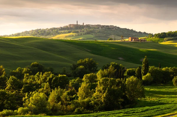 Pemandangan matahari terbenam dari Pienza — Stok Foto