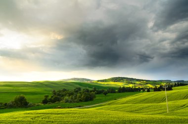 Pienza gün batımı görünümü