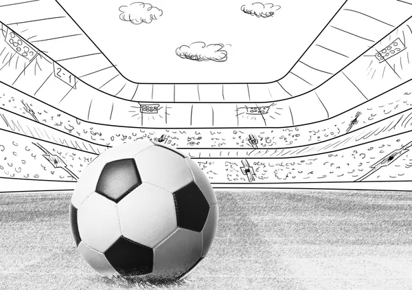 Ball on stadium — Stock Photo, Image